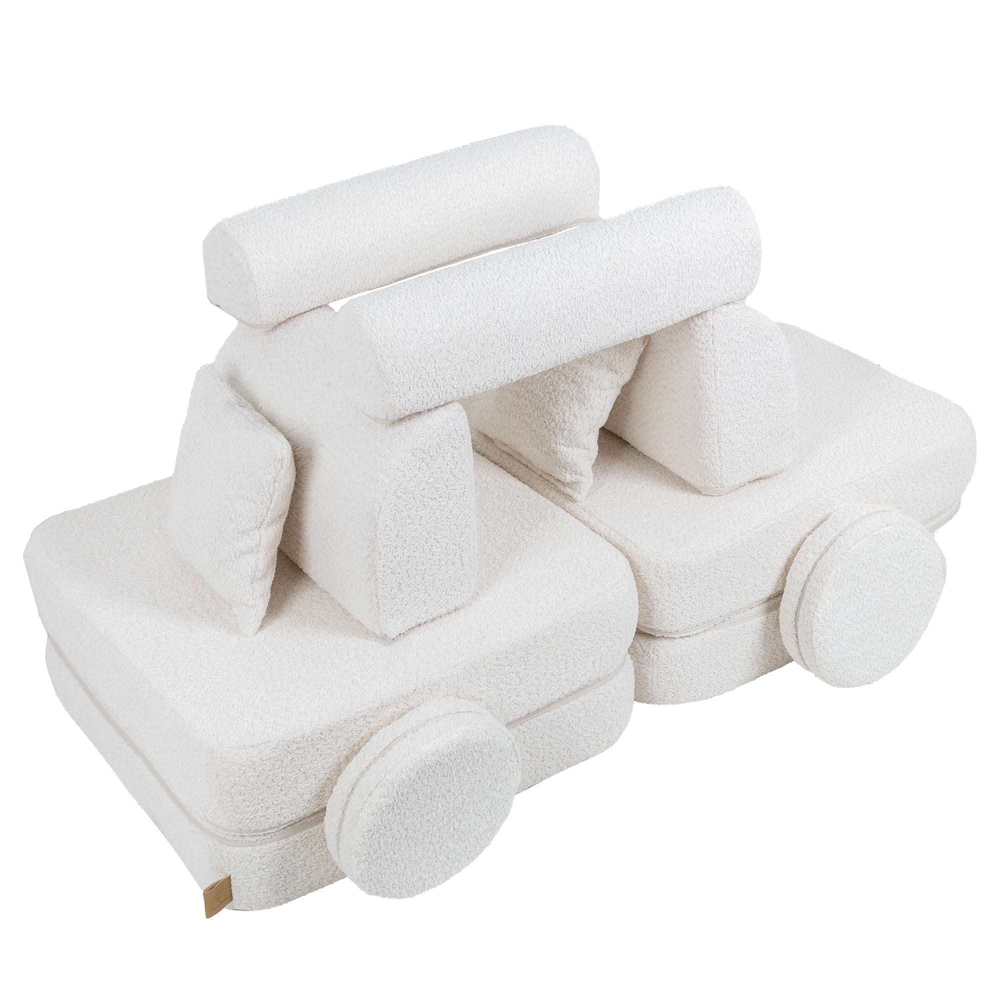 Medium Modular Sofa for Kids in Boucle White