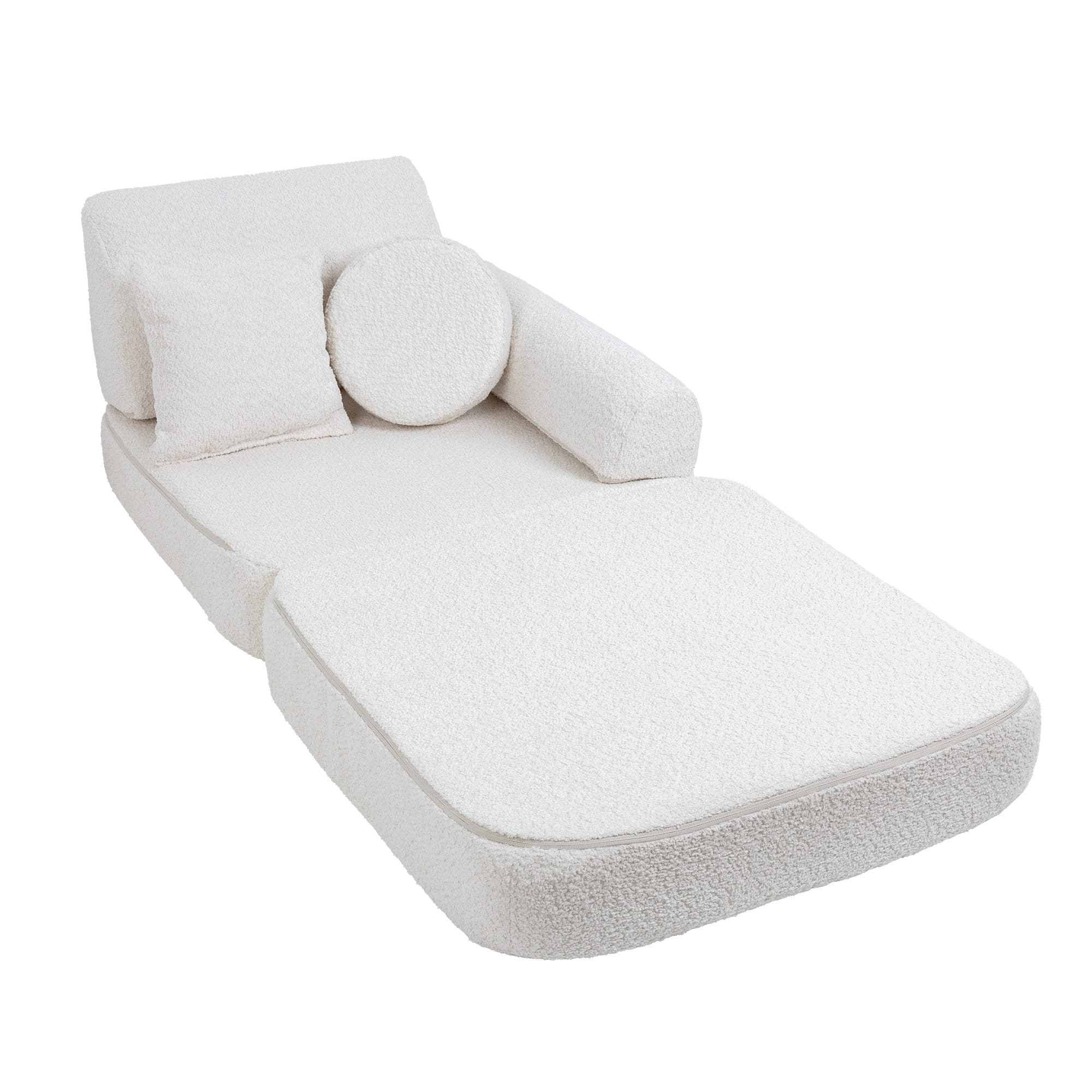 Medium Modular Sofa for Kids in Boucle White