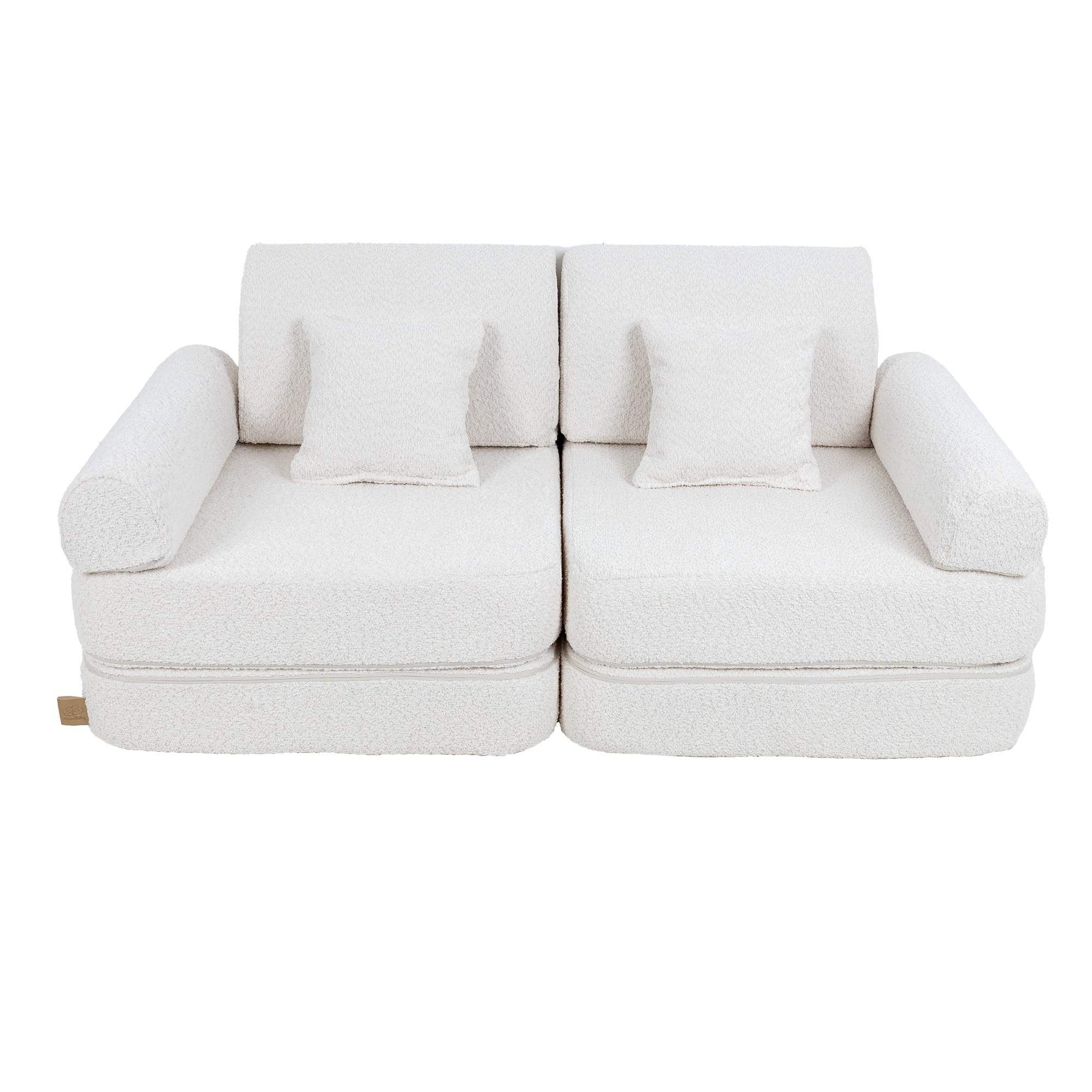 Medium Modular Sofa for Kids in Boucle White