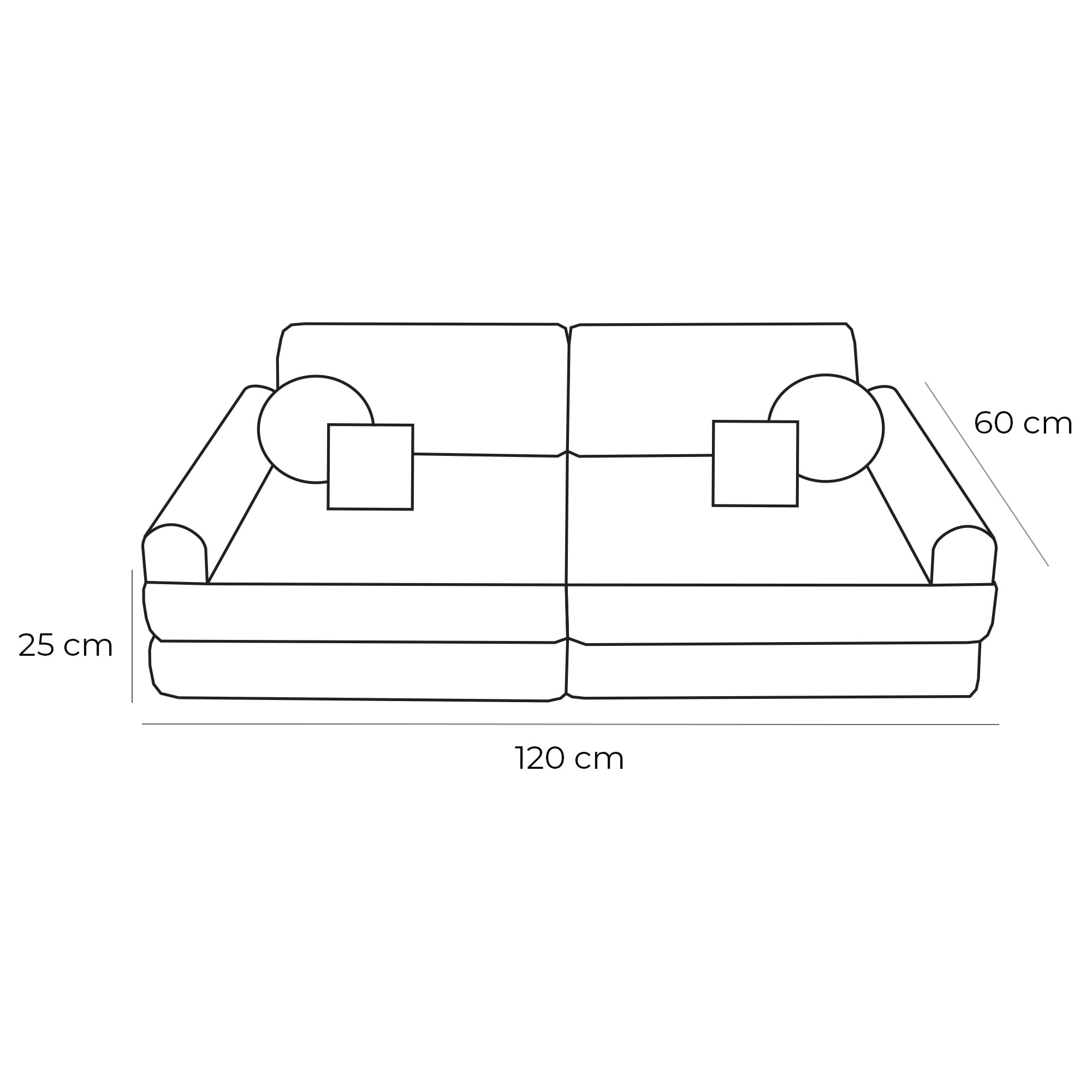 Medium Modular Sofa for Kids in Slimcord Ecru