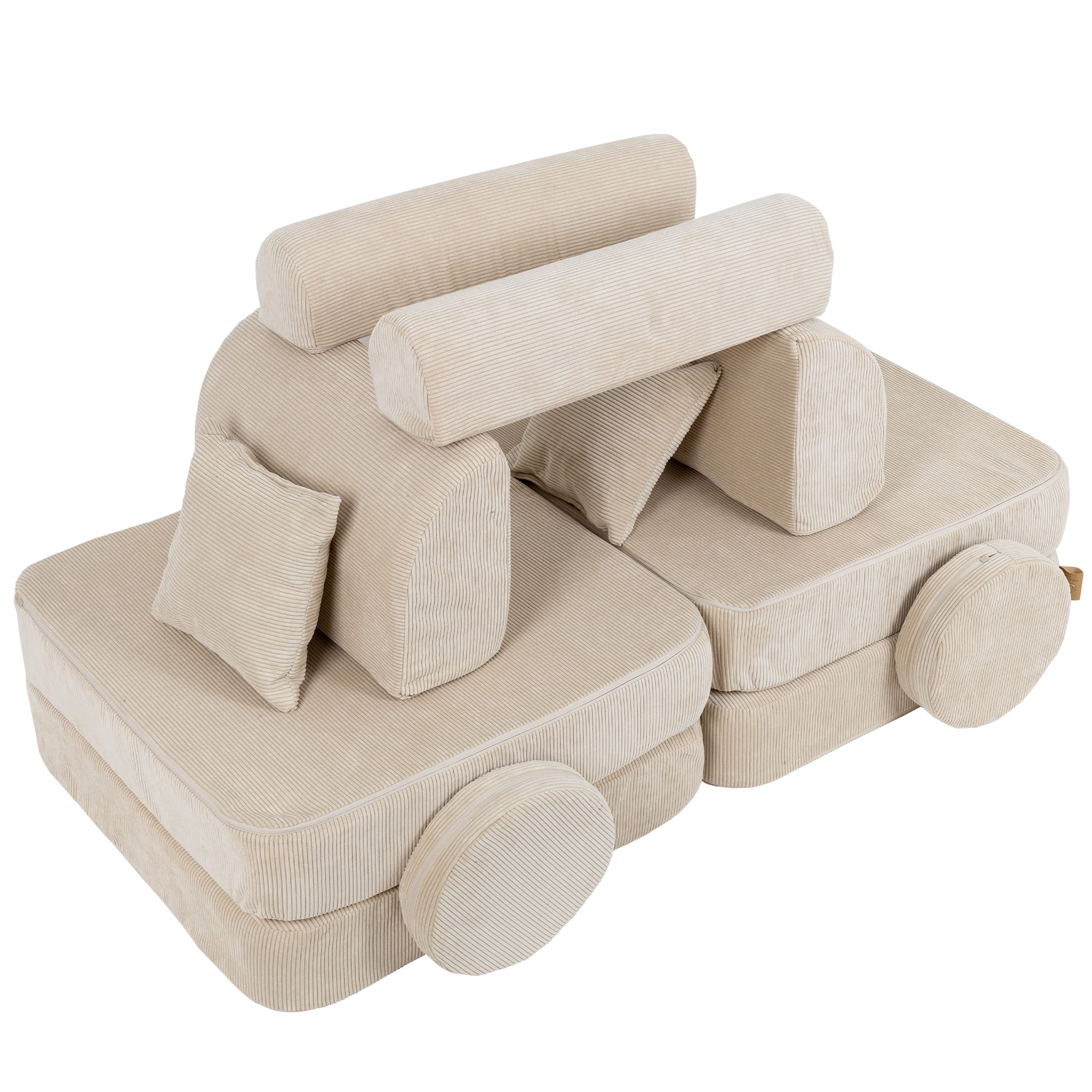 Medium Modular Sofa for Kids in Slimcord Ecru