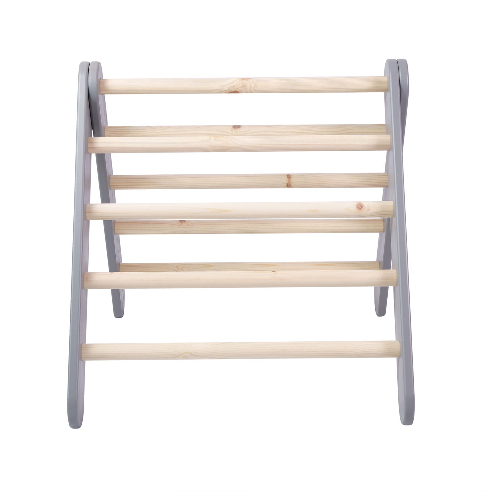 Large Wooden Climbing Ladder in Gray