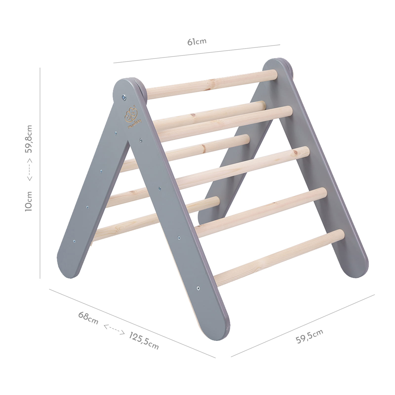 Wooden Pikler Climbing Ladder Gray