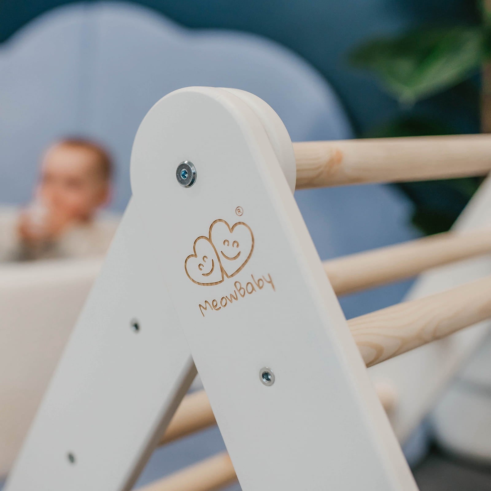 Large White Wooden Climbing Ladder