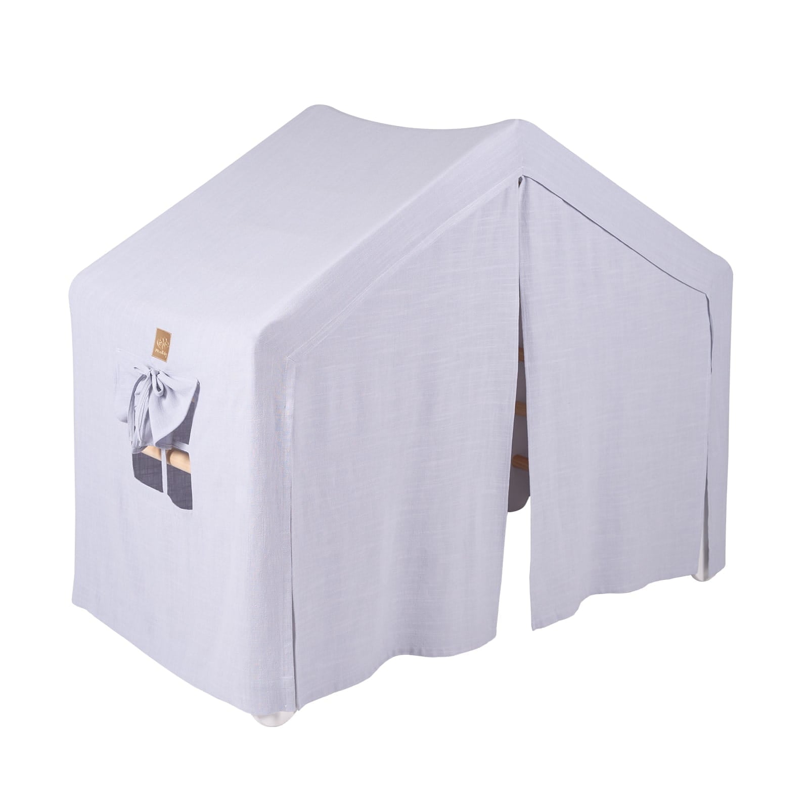 Large White Ladder Playhouse with Blue Grey Cover