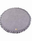 Round Play Mat With a Frill - Grey Velvet