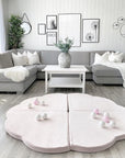 Cloud Shaped Pink Velvet Kids Play Mat