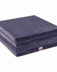 Square Blue Grey Velvet Play Mat for Kids
