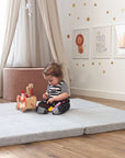 Square Light Grey Velvet Play Mat for Kids