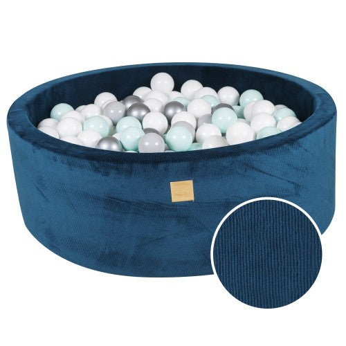 Round Blue Velvet Ball Pit with 200 Play Balls