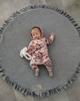 Round Play Mat With a Frill - Grey Velvet