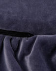Round Play Mat With a Frill - Blue-Grey Velvet