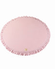 Round Pink Velvet Play Mat with Frill