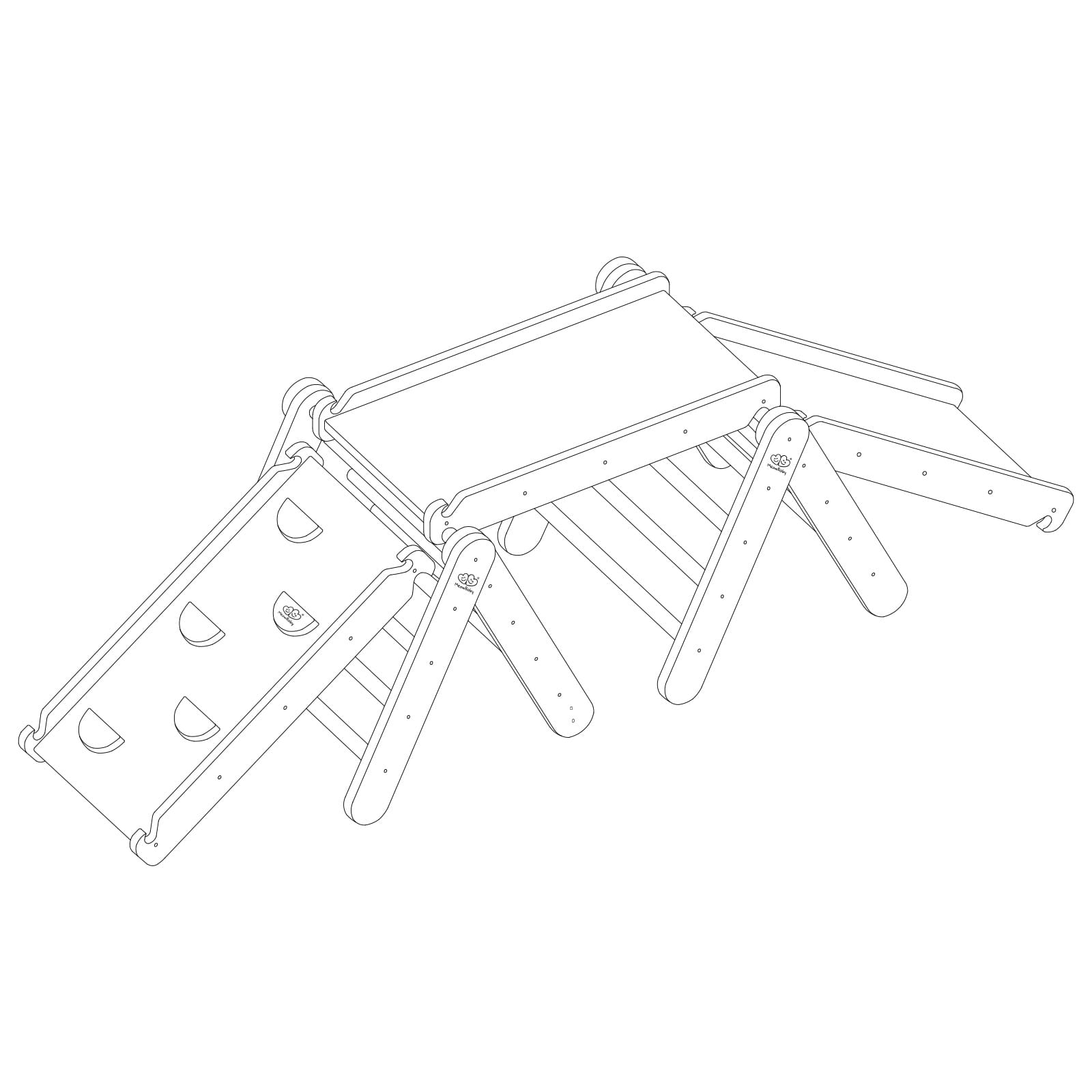 Climbing Triangle with Slide and Frame in White