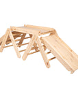 Climbing Triangle With Slide and Climbing Frame - Natural Wood