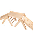 Climbing Triangle With Slide and Climbing Frame - Natural Wood