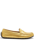 Women's Tyre Sole Penny Loafers, yellow gold leather