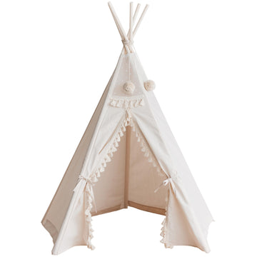 MINICAMP Boho Kids Teepee - Handmade Cotton Play Tent with Tassels for Imaginative Play by Minicamp at brixbailey.com