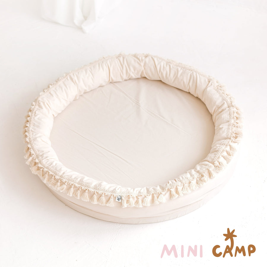Round Kids Nest Play Mat - Versatile Lounger for Play & Sleep | Safe & Comfortable by Minicamp at brixbailey.com