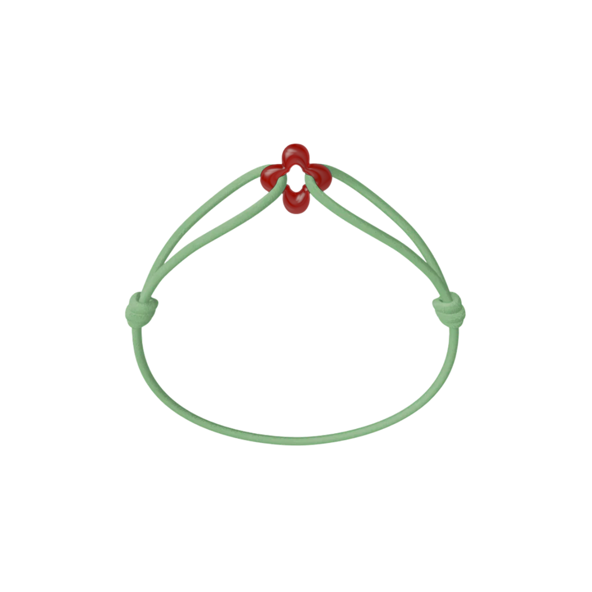 Mini Red Clover Cord Bracelet