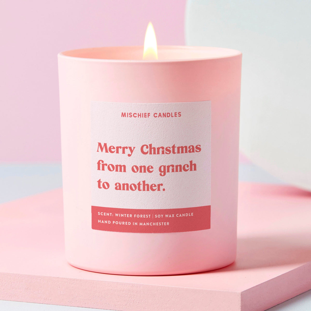 Merry Christmas From One Grinch To Another Candle