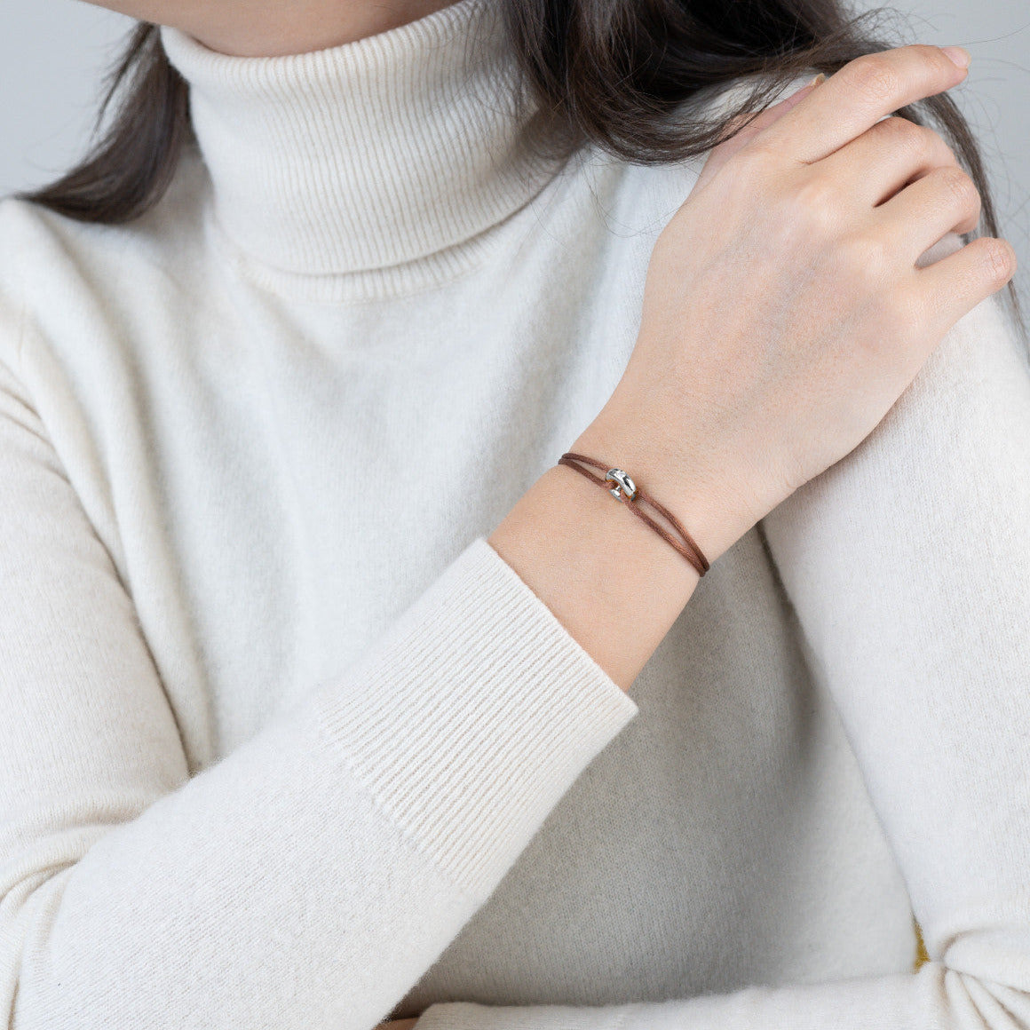 Mini Silver Soho Diamond Cord Bracelet