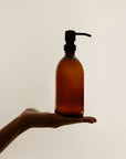 Amber Glass Dispenser Stainless Steel Pump