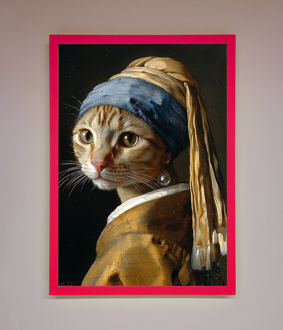 Luxury Mona Lisa cat framed poster, stylish and trending wall art decor by Zestio at brixbailey.com