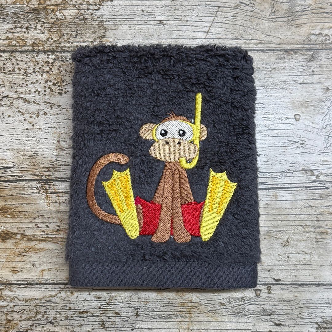 Beach Monkey with Flippers Face Cloth
