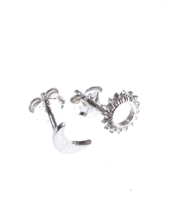 Moon and Sun Stud Earrings