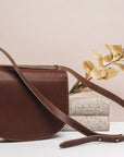 Leather Handbag Moon Pack Cognac