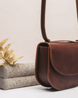 Leather Handbag Moon Pack Cognac