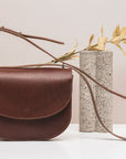 Leather Handbag Moon Pack Cognac
