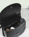 Black Leather Moon Pack Handbag