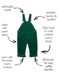 Moss Green Corduroy Dungarees