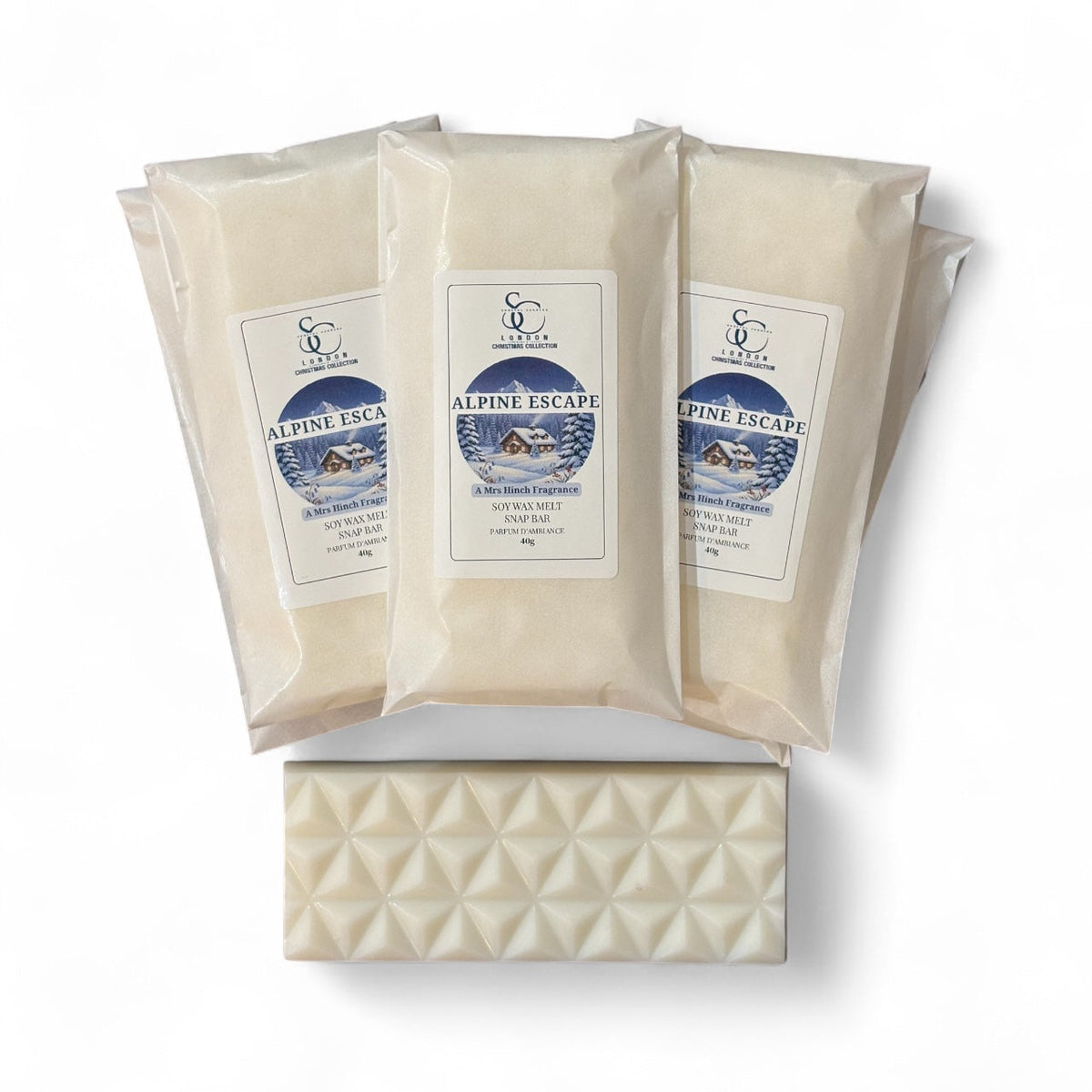 Mrs Hinch Alpine Escape Soy Wax Melt Snap Bar 40g by Soulful Candles – Winter Scent, Vegan, Handmade, UK