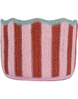 Stripy Scalloped Basket - Strawberry