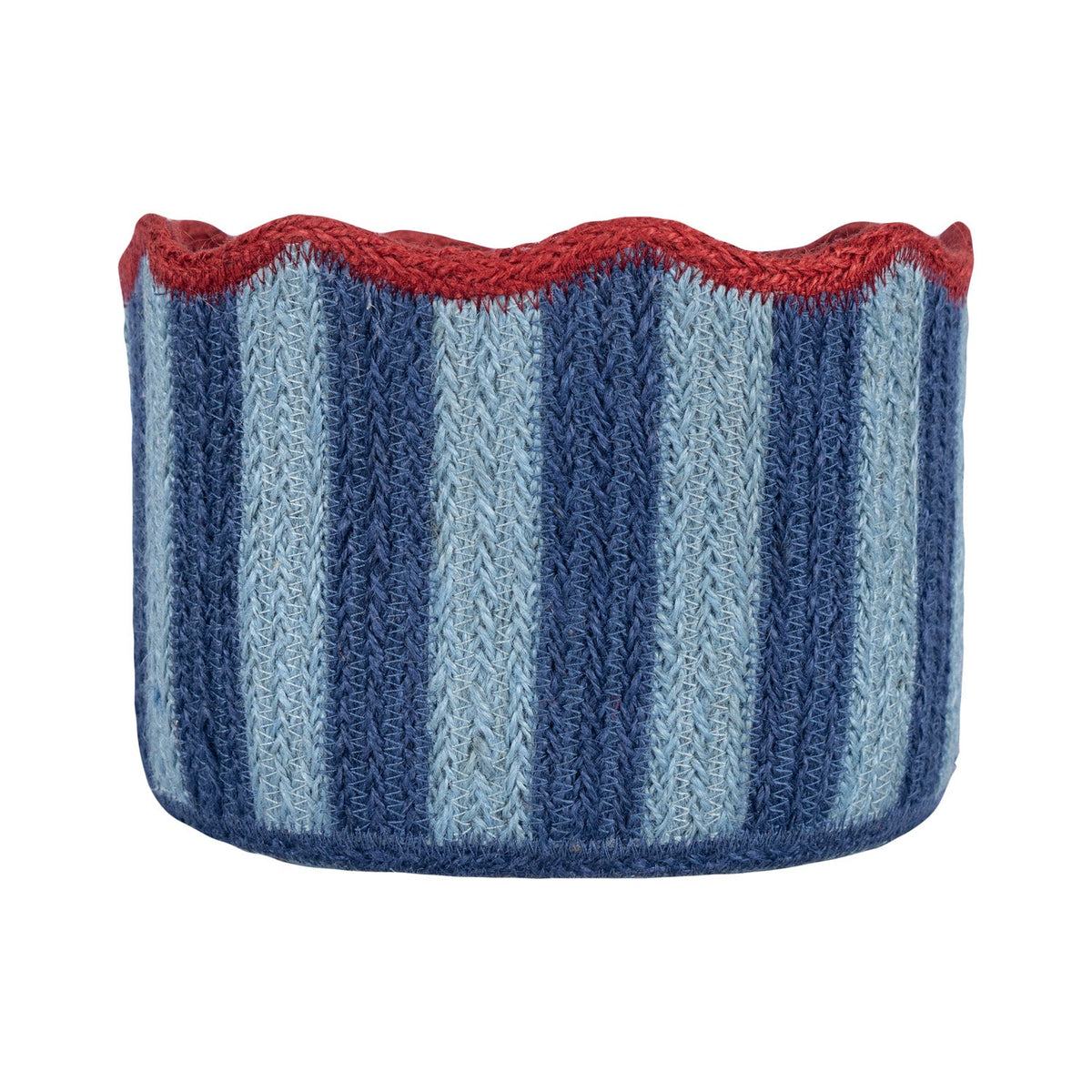 Stripy Scalloped Basket - Blueberry