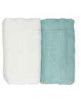 Muslin Blanket Green / White-1