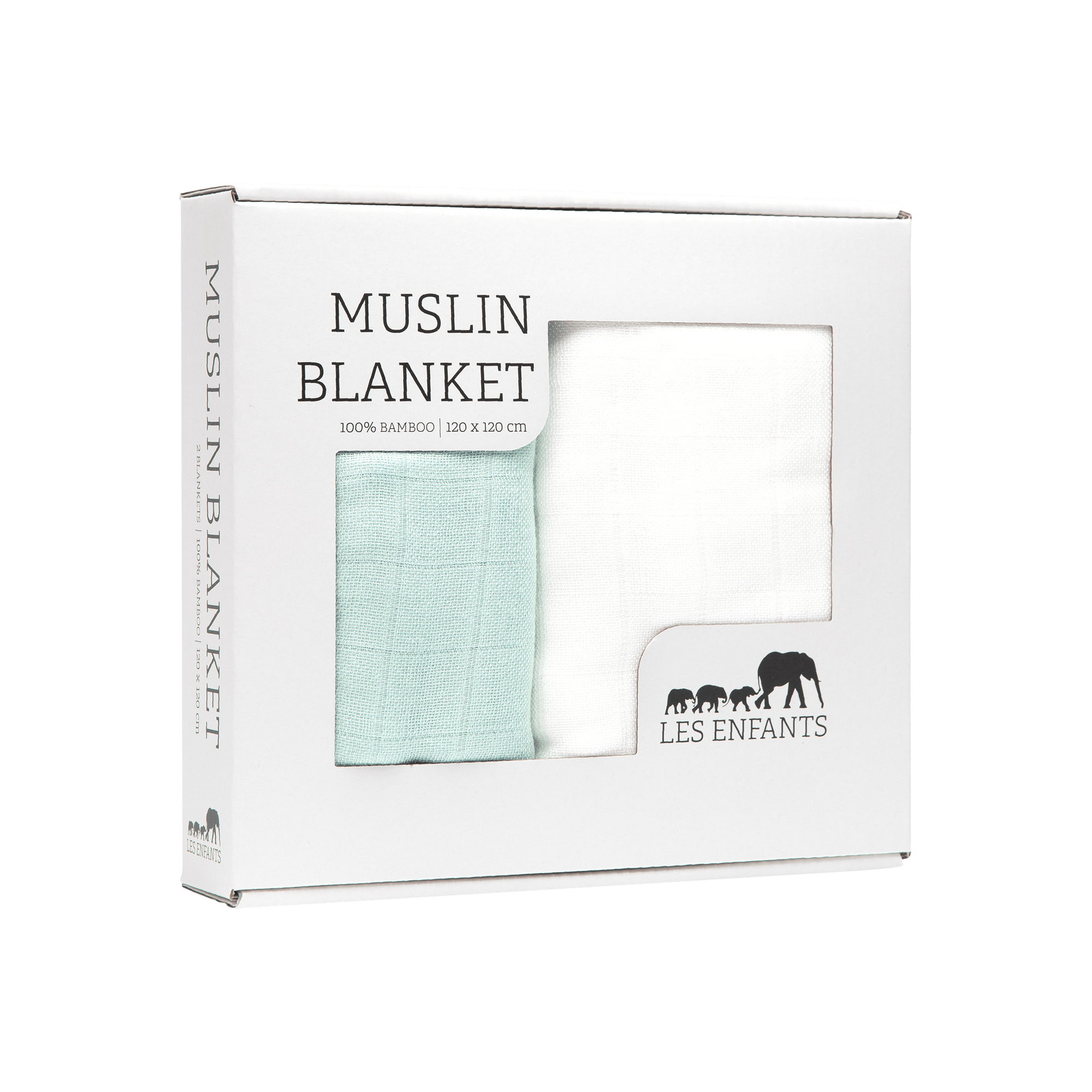 Muslin Blanket Green / White-0