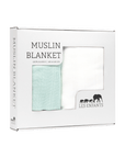 Muslin Blanket Green / White-0