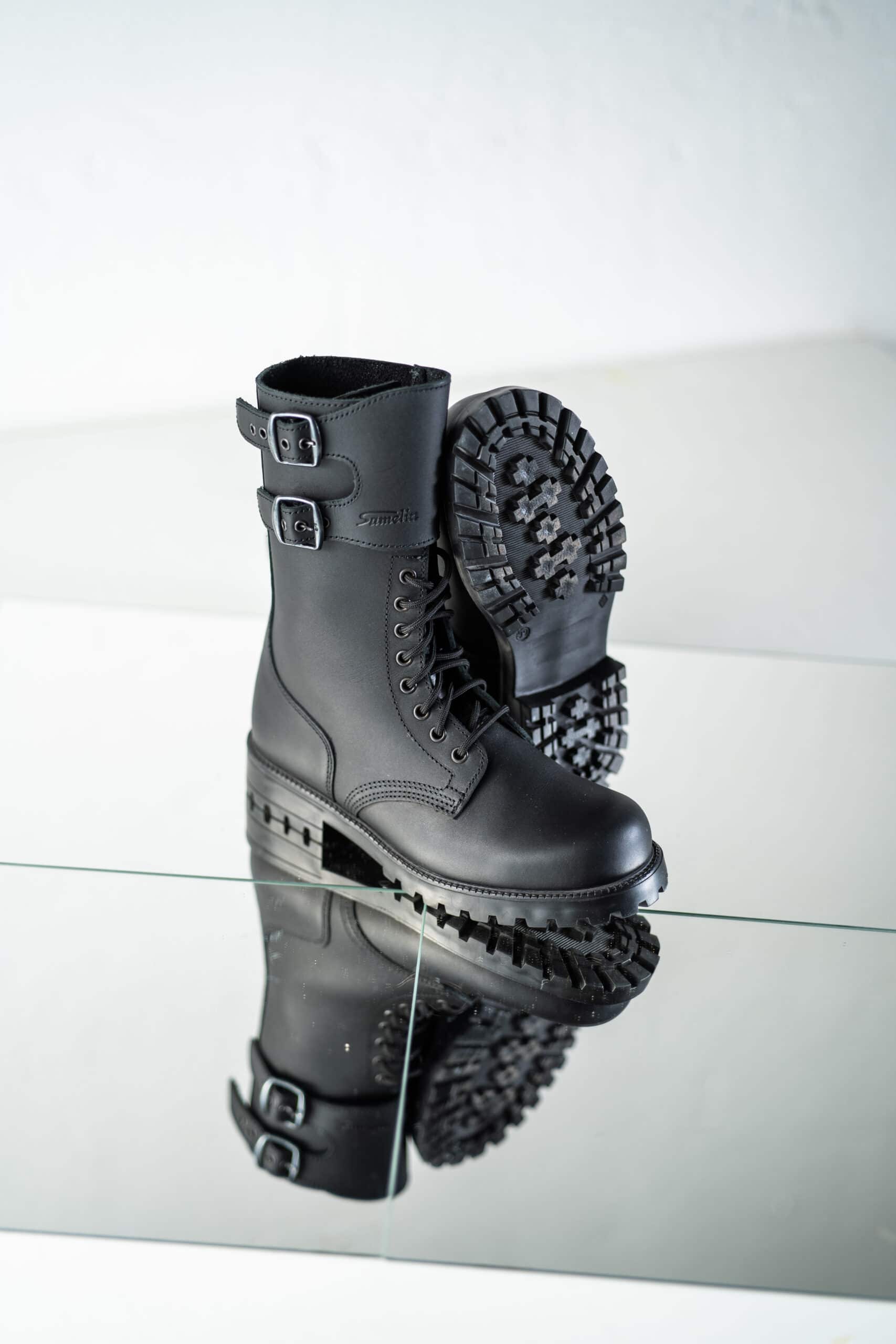 Black Leather Adventure Boots