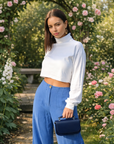 Aura Handmade Leather Bag - Navy Blue