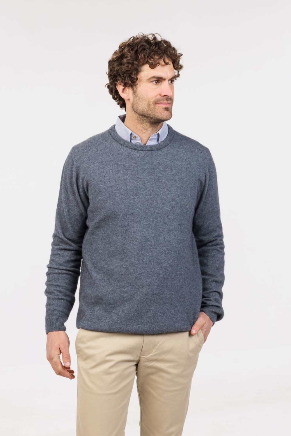 Men’s Possum Merino &amp; Silk Crew Neck Jumper