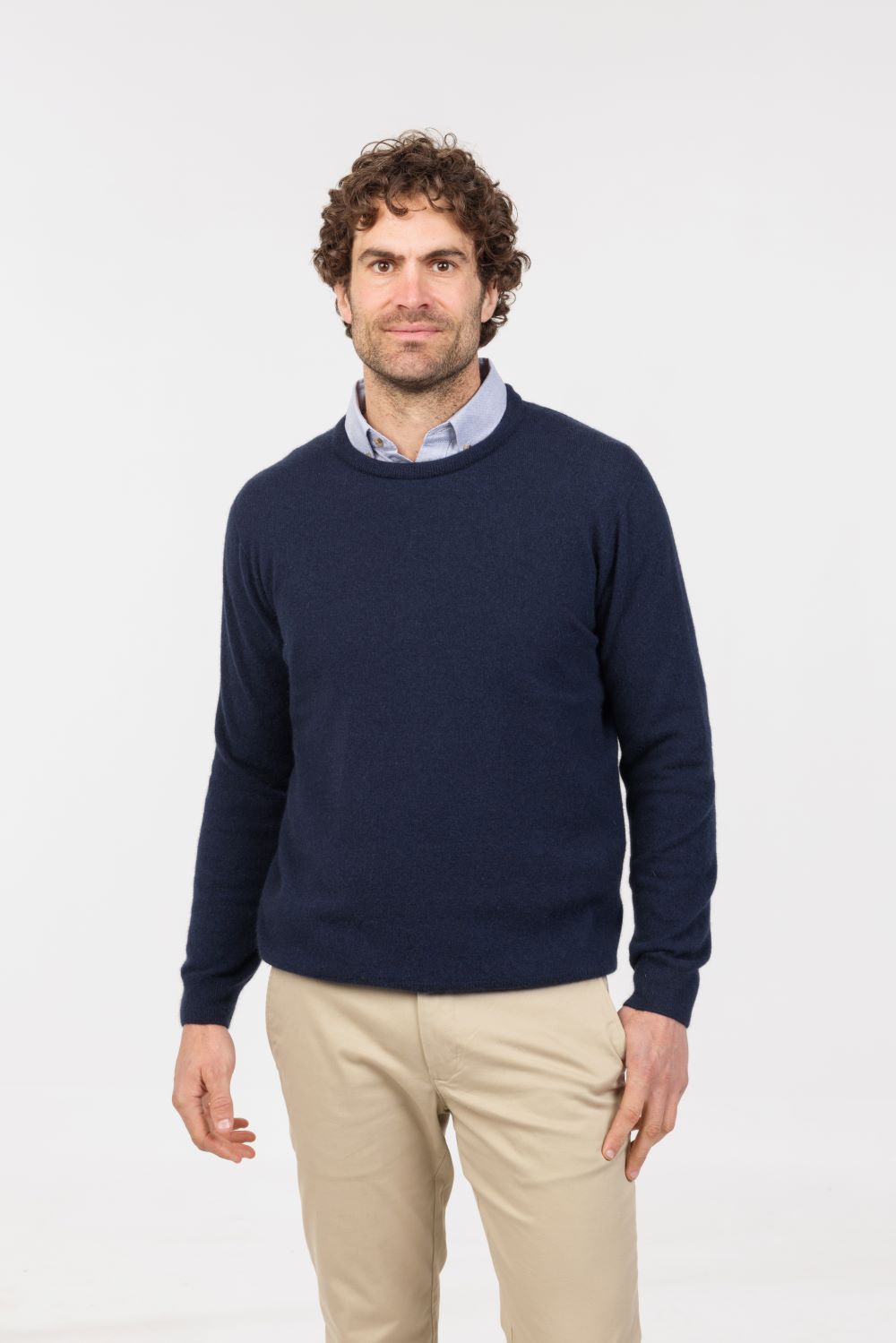 Men’s Possum Merino &amp; Silk Crew Neck Jumper