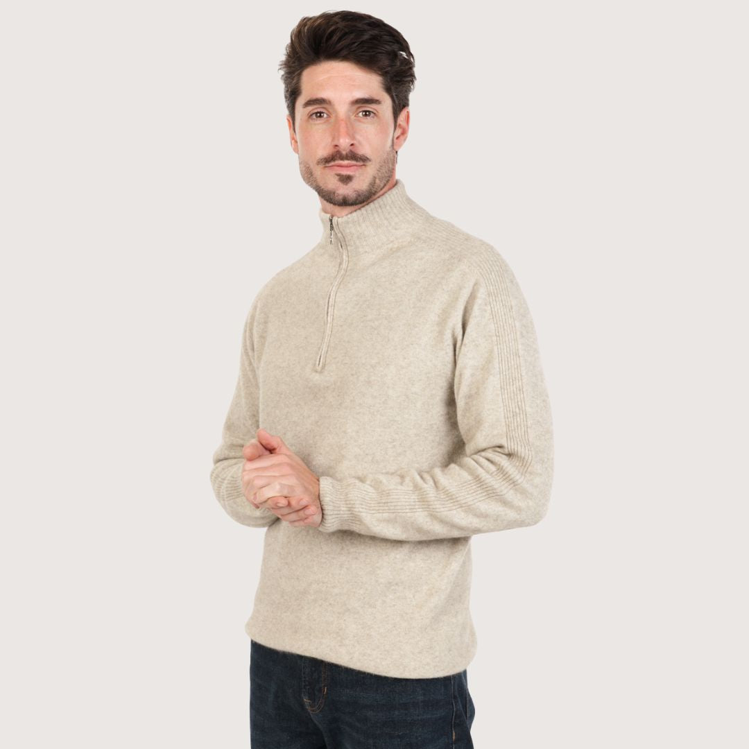 Men’s Possum Merino &amp; Silk Half-Zip Jumper