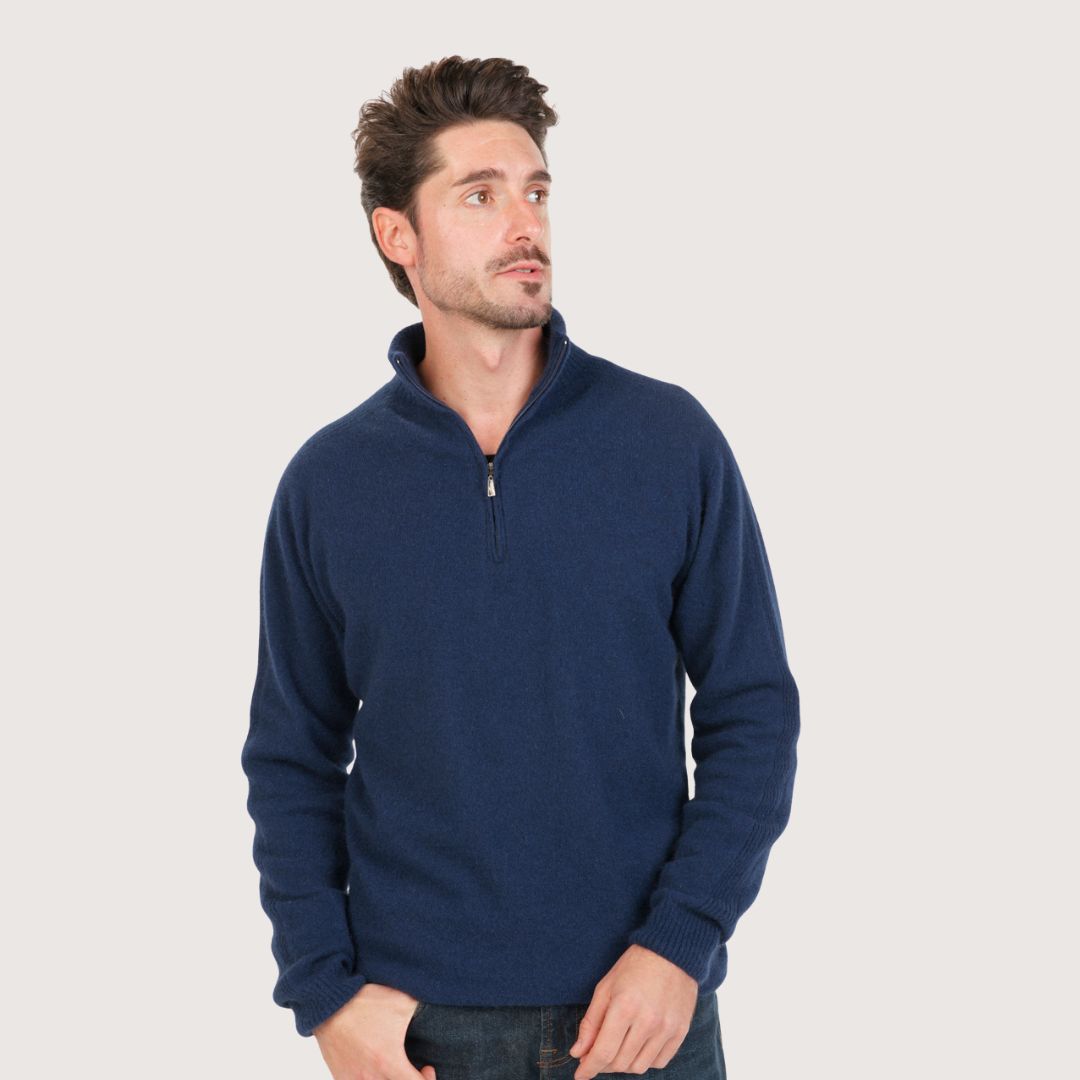 Men’s Possum Merino &amp; Silk Half-Zip Jumper