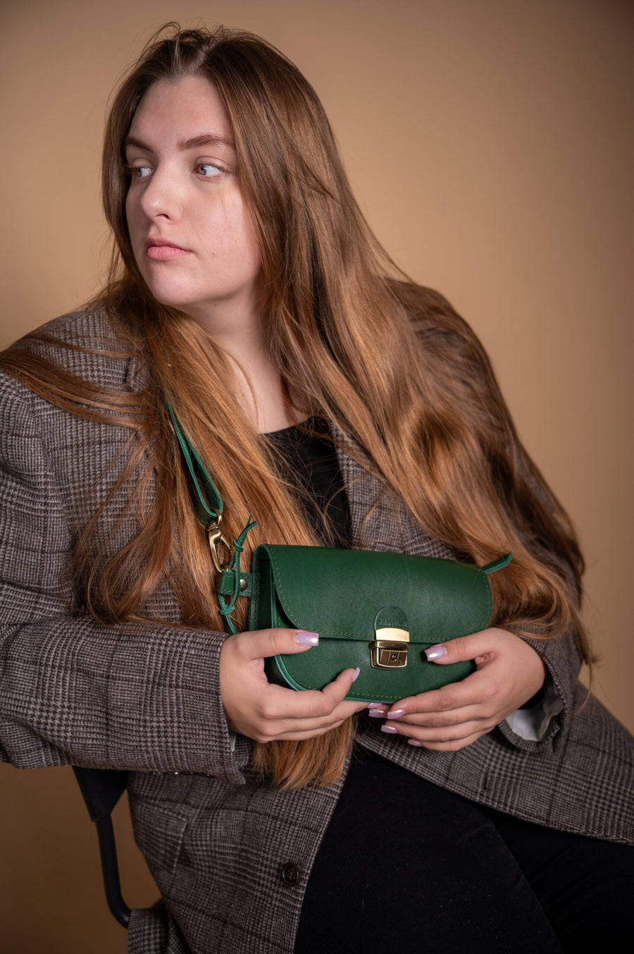 Leather Saddle Bag with Adjustable Strap, Handcrafted