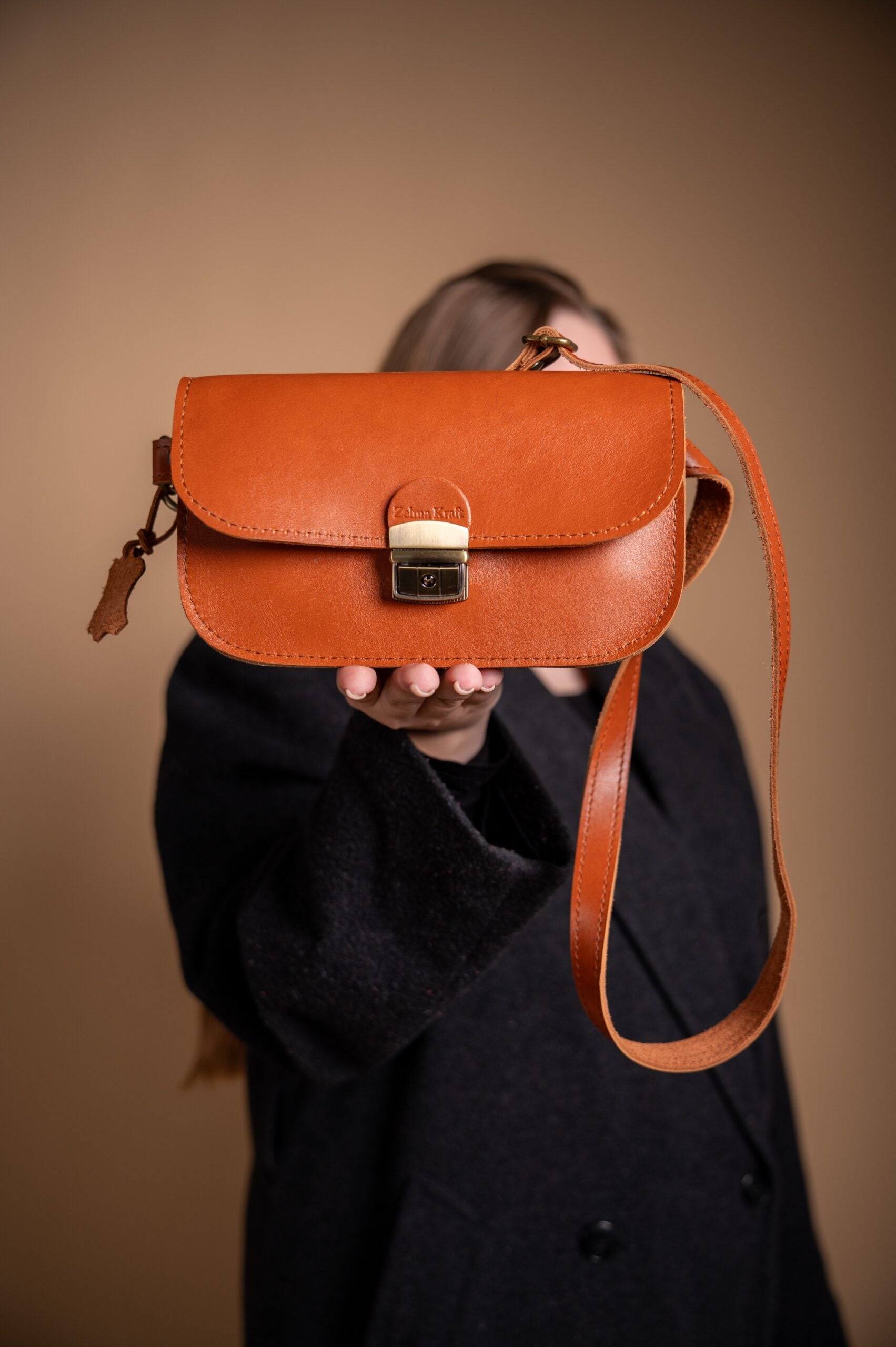 Vintage Leather Saddle Bag with Adjustable Strap