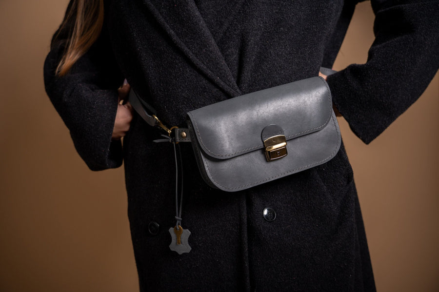 Vintage Leather Saddle Bag - Natural Cattle Hide